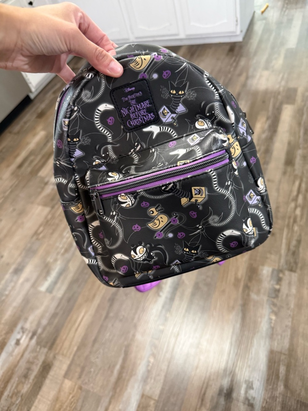 Disney The Nightmare Before Christmas Mini Backpack - Black, Purple & Cream